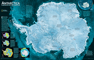 Antarctica satellite wall map  31 x 20